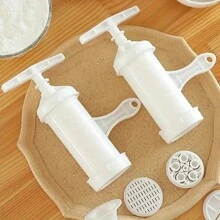 6pcs Manual Plastic Pasta Maker With 5 Molds, Kitchen Tool Set For Home Use - White - View 5
