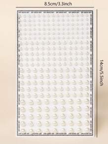 2 piezas Decoraciones de perlas de media luna con mezcla de cielo estrellado 3D brillante de cuentas múltiples en azul y blanco perla, adecuadas para decoración de esquina del ojo/uña/cara, para festivales de música, carnavales, San Valentín, fiestas con estilo Y2K, decoración diaria, fiestas de maquillaje, bailes, se pueden usar para el cabello, los ojos, la cara, la decoración corporal - Multicolor - Ver 8