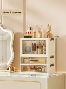Dust-Proof High-End Drawer Organizer, Storage Racks For Cosmetics And Skincare Products, Makeup Vanity Table - Multi-Layer Drawers Dual Cabinet Storage Rack