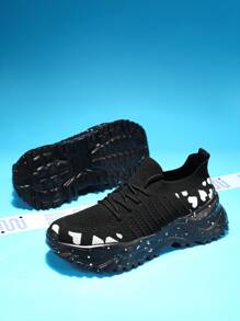 Women's Outdoor Fitness Shoes Anti Slip Road Running Shoes Mesh Breathable Lightweight Walking Shoes Fashionable Casual Shoes All_Black