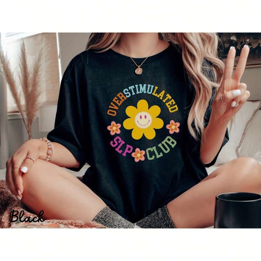 Speech Therapy Shirt,Speech Pathology Shirt,SLP Shirt,Speech Therapist Sweatshirt,Speech Language Pathologist Tee,Gift For SLP - 黑色 - 查看 1
