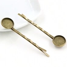 10pcs Simple DIY Hairpins Blank Base Setting Fit 12mm Cabochons Hairpin Fashion Jewelry Making Accessories Findings
