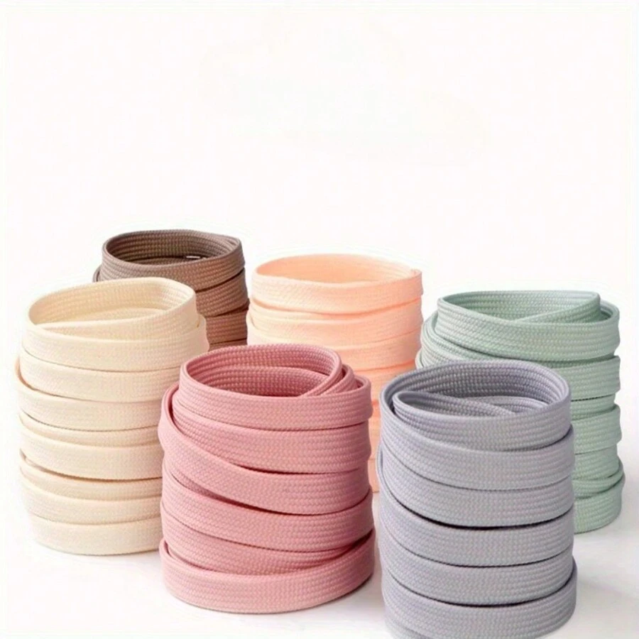 1 双男女通用扁平鞋带，经典纯色鞋带，适合运动鞋、休闲鞋 - 複色 - 查看 1