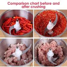 2L Meat Grinder Electric Food Processor Stainless Steel Meat Blender Food Chopper For Meat, Vegetables, Fruits And Nuts - 2L - View 4