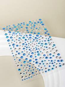 2 piezas Decoraciones de perlas de media luna con mezcla de cielo estrellado 3D brillante de cuentas múltiples en azul y blanco perla, adecuadas para decoración de esquina del ojo/uña/cara, para festivales de música, carnavales, San Valentín, fiestas con estilo Y2K, decoración diaria, fiestas de maquillaje, bailes, se pueden usar para el cabello, los ojos, la cara, la decoración corporal - Multicolor - Ver 5