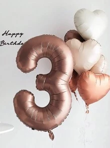 Bóng bay nhôm hình số màu cà phê cỡ lớn 40 inch, thích hợp cho trang trí nền sinh nhật, kỷ niệm, Giáng sinh - Cà phê nâu - Xem 10