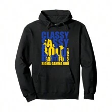 Sigma Gamma Rho Inspired Hoodie - Cozy Cotton Blend, Casual Pullover With Geometric Design & Kangaroo Pocket For Men - Perfect For Fall & Winter - Black - View 1