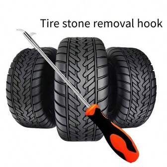 1 Crochet de nettoyage de pierre de pneu multifonctionnel de voiture (crochet à trois angles + brosse à pneu + tournevis caché), outils de nettoyage de pierre de pneu, détection de problème caché de pneu, outils de pneu à pierre, outil multifonctionnel d'enlèvement de pierre, outils d'entretien de pneu, outils multifonctionnels de véhicule, outils essentiels de véhicule, outils de de véhicule