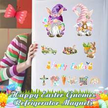 Easter Fridge Magnets Cute Bunny Gnome Carrot Truck Refrigerator Magnets Decorative Magnetic Stickers - Pink - View 4