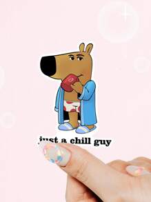 Pegatinas de meme "Sólo un tipo relajado" - Pegatinas de personaje divertidas y lindas para laptop, botella de agua, cuaderno o pegatinas de memes