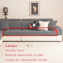 1pc Plush Jacquard Anti-Slip Sofa Seat Cushion Cover, Waterproof, Soft & Skin-Friendly, Pet-Proof, Elastic Sofa Slipcover, Suitable For L-Shaped Combination Sofa And 1/2/3/4 Seat Sofa, All Season - Dark Grey - View 18