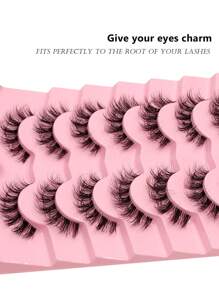 Asiteo 7 Pairs Luxury Soft False Eyelashes - Natural Look, Lightweight & Lengthening, Transparent Lash Band, Reusable, Easy To Apply, Suitable For Daily Makeup, Parties, Social Occasions, Also An Ideal Gift For Women - High Quality False Lashes - 自然纖長款 - 查看 2