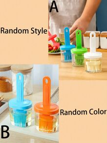 1pc Random Color Portable Barbecue Oil Brush With Storage Box, High Heat Resistant Silicone Bottle Brush Suitable For Camping BBQ, Salad, Baking, Cooking, Frying, Baking, Party And More - Multicolor - View 5