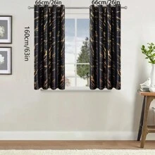 2 Stücke Schwarz & Gold Marmor Muster Vorhänge, geeignet für Wohnzimmer, Schlafzimmer, Alltagsgebrauch, Partys, Schulanfang, Weihnachten, Halloween, hergestellt aus Polyester mit guter Abdunkelungswirkung, leicht, luxuriöser nordischer Stil, maschinenwaschbar, verschiedene Größen erhältlich