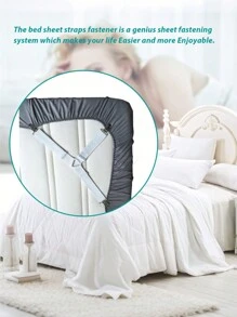 4 Pcs/Pack Bed Sheet Fasteners, Adjustable Elastic Triangle Metal Fixing Clip,Flexible Bedding Suspenders Gripper Holder Straps Clip,Curtains Sofa Mat Fixing Device,Practical Invisible Non-Slip Sheet Straps - Multicolor - View 7