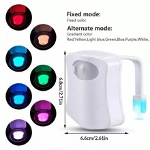 1pc/2pcs Motion Sensor Toilet Night Light, 8-Color Changing LED Illumination, Suitable For Nursery Bathroom Toilet, Smart Sensor Lamp, Cool And Interesting Night Light For Teens, Girls, Boy And Girl Gift