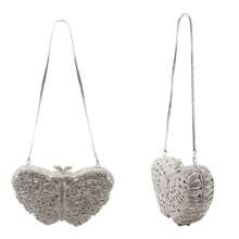 Small Butterfly Rhinestone Evening Bags Luxury Crystal Clutch Wedding Party Cocktail Handbag Purse - Silver - View 4