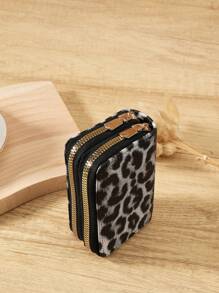 Fashion Personalized Double Zipper Multiple Color Selection Versatile Coin Wallet Leopard Print Graphic Multi-Card Card Organizer For Storage Cards Fashion Modern For Anniversary For Christmas On Valentine Day For Birthday Gift For Gift For Couple For Girls For Lady For Female Bag School Supplies For School Dorm Room & Back To School Card Holder Wallet Business Card Holder Credit Card Holder Women For Women Wallet Mini Wallet Purse Wallet Card Wallet
