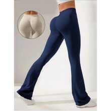 Anivas pantalones acampanados sin costura ajustados de punto para mujer, deportivo, modernos y versátiles