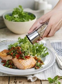 1 pieza Molinillo de pimienta manual de vidrio duradero - Salero y especiero transparente, accionado manualmente para pimienta negra, sal marina - Accesorio de cocina ideal para entusiastas de la cocina