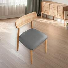 Fundas impermeables para asientos de sillas de comedor de cuero, protectores con bandas elásticas para el hogar. - Gris - Ver 2