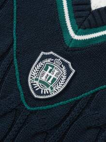 Balabala Tween Boy Preppy Contrast Stripe Knit Sweater