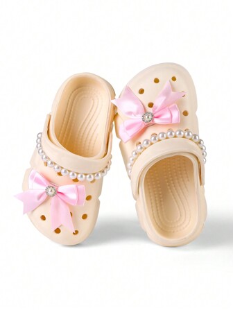 HOEASE 1 双女孩时尚轻便透气休闲一脚蹬花园鞋，柔软弹性 EVA 外底，适合室内外穿着，四季皆宜