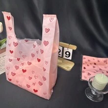 1-10加仑 300个/50个装 情人节塑料T恤袋，散装粉色塑料袋，感谢袋，购物袋，外卖袋，散装包装袋，超市袋，手提袋，车载垃圾袋，包装袋，礼品盒，阁楼储物袋，各种用途的大号垃圾袋，男士生日礼物，情人节礼盒，男士礼盒，男士礼物 - 粉色 - 查看 2
