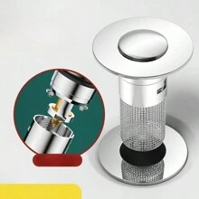 2Pcs Premium Bathroom Sink Stopper Hair Catcher - Drain Catches & Strainers With Removable Stainless Steel Filter Basket, Pop-Up Design, Easy Cleaning, And US Drain Compatibility - Replacement For Bathroom Sink Stopper