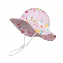 可调节婴儿/幼儿遮阳帽，宽檐夏季户外帽，带下巴系带，适合女婴 - 女童盆帽 - 查看 27