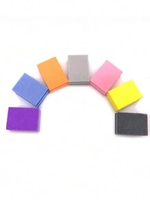 50pcs/Set Colored High Elastic Foam Nail Files, Double-Sided Mini Manicure Files, Portable Nail Care Tools