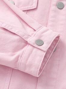 Balabala 吐溫女孩牛仔夾克，時尚春季外套 - 紅色調 - 查看 4