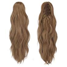 FESHFEN Ponytail Extensions, Long Claw Clip In Ponytail Hairpiece Synthetic Pony Tails Hair Piece Natural Wavy Hairpieces For Women, 20 Inch - Nâu nhạt Mix tóc vàng tự nhiên - Xem 2