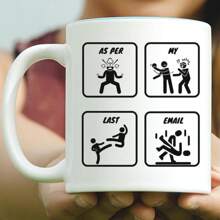Funny Work Mug Gift, Sarcastic Work Mug, Coworker Coffee Cup, Office Humor Mug, Per My Last Email Corporate Email Gift Work Life Humor, 11 Oz - White - View 1