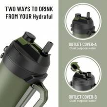 Hydraful Gallon Jug, 128oz Large Insulated Stainless Steel Sports Water Jug, Large Triple Wall Vacuum Insulation Water Bottle-Keeps Cold Up To 48 Hrs-Sweat Proof,For Gym, Hiking & Camping - Graphite Gray - View 3