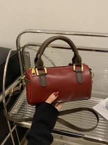 New Simple Korean Style Retro Shoulder Crossbody Pillow Shape Small Bag, Niche Design Women Handbag - Red - View 6