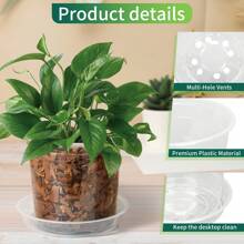 24 Pack 6/5/4/3-Inch Transparent Nursery Flowerpot Set (Flowerpot+Drain+Plant Marker Card), Transparent Plant Flowerpot, Plant Plastic Nursery Flowerpot, Seed Starting Flowerpot (3+4+5+6 Inches) Suitable For Various Plant Types And Growth Stages. Each Flowerpot Is Equipped With A Drainage Tray And A Plant Label Card For Easy Organization. Transparent Plastic Design Allows You To Easily Monitor Root Health And Soil Moisture - Clear - View 3