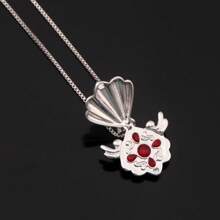 1pc Anime Mermaid's Melody 7-Color Pearl Necklace With Seashell Mermaid Princess Pendant, Suitable For Women & Girls For Daily Wear, Party, Gift