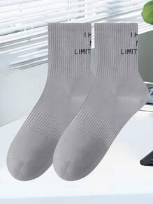 2 pares de calcetines tipo tripulación con estampado de letra "NO TENGO LIMITACIONES" para unisex, calcetines deportivos resistentes al olor y transpirables, calcetines para parejas, personalizados, motivadores, excelentes regalos para amigos, familia, parejas, niños, multicolor, talla 38-46