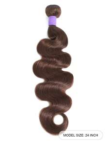 32 英寸棕色波浪卷发束 人发 巧克力色假发 1 束 未加工头发 棕色波浪卷发接发 4# 颜色