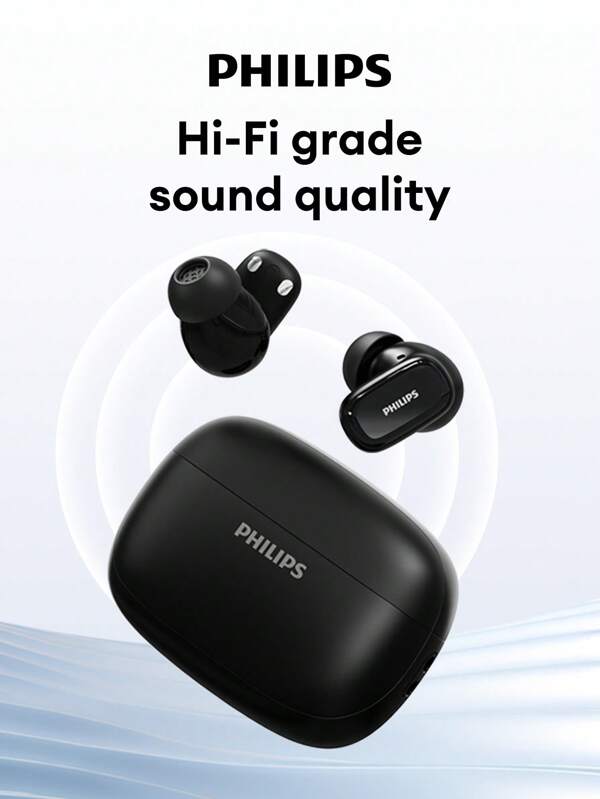 PHILIPS PHILIPS TAT2569 Bluetooth Headphones, Semi In-Ear, ANC Noise-Proof, HIFI Stereo High-Quality Audio, Transparent Mode, HD Calling, AI Noise Cancellation With Mic, Long Battery Life, Suitable For Smartphones, Laptops, Sports & Gaming