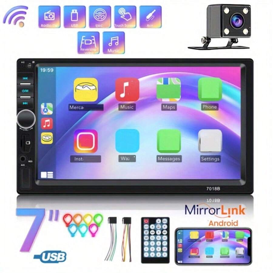Universal 2 Din Car Radio 7 Inch Autoradio Multimedia Player HD Touch Screen Auto Audio Car Player Car Stereo MP5 USB FM With Reversing Camera - MP5 - View 1