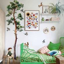 1 套水彩松树墙贴，林地自然树木森林墙贴适用于卧室、客厅、餐厅家居装饰 - 彩色 - 查看 10