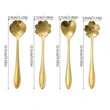 2/8/12/16 件心形不锈钢咖啡勺，适合家庭厨房、餐厅、酒店、节日派对、情人节返校礼物 - 金色 - 查看 11