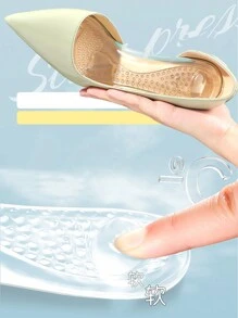 1 Pair Women Silicone High Heel Shoe Pads, Self-Adhesive, Breathable, Sweat Absorbent, Non-Slip Half Size Insoles Shoe Accessories