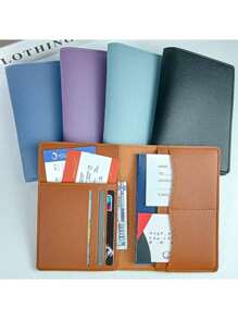 1PC Travel Passport Holder With Credit Card Slot, PU Wallet For Women Men,Boho Vibes - Multicolor - View 12