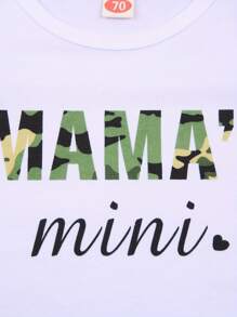 Newborn 3Pcs Romper Set Short Sleeve Letter Printed Bodysuit Long Pants And Hat - 白色 - 查看 3