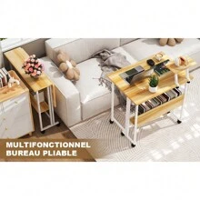 Mesa de oficina en casa, escritorio para ordenador con soporte, escritorio plegable, 58x80x75cm