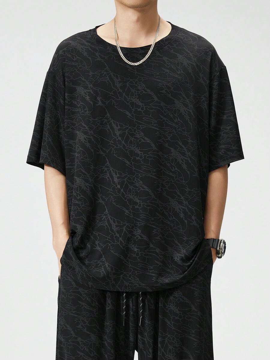 大码冰丝短袖T恤，时尚休闲透气，适合春夏季