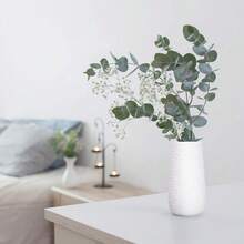 12 Inch Textured White Elegant Oval Ceramic Vase For Flowers, Home Décor Vase With Design Box, VS-LD-C-3 - Textured White - View 1